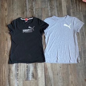 💝 2/$30 Bundle of 2 Puma Tees size Medium gray and black